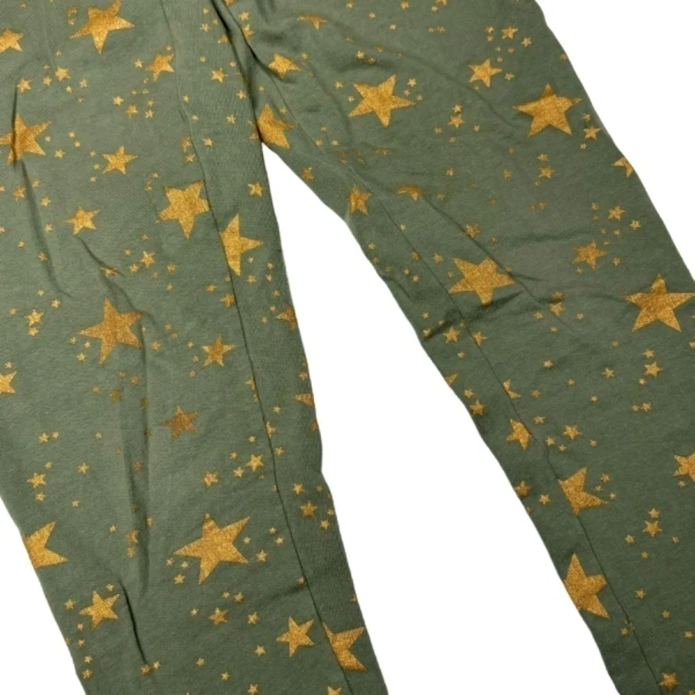 Epic Threads Girls Leggings Size M Moss Green with‎ Gold Star Print Pants